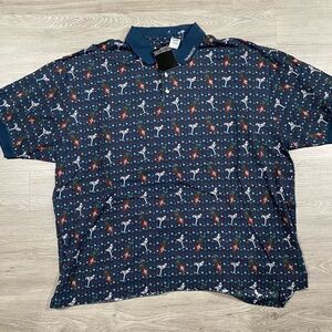Men's Blue Tabasco‎ Polo Golf Shirt 4XB
